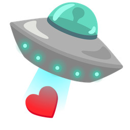 flying saucer and heart suit