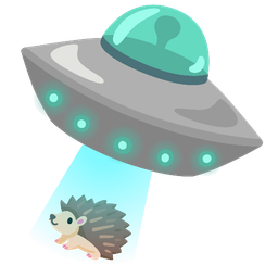 flying saucer and hedgehog