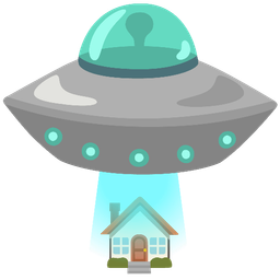flying saucer and house
