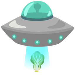 flying saucer and leafy green