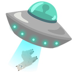 flying saucer and llama