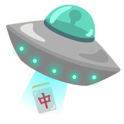 flying saucer and mahjong red dragon