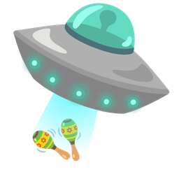 flying saucer and maracas