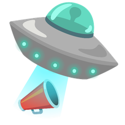 flying saucer and megaphone