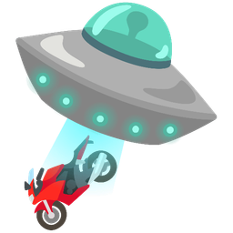flying saucer and motorcycle