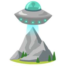 flying saucer and mountain