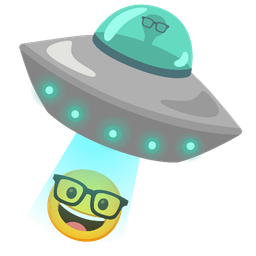 flying saucer and nerd face