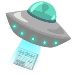 flying saucer and newspaper