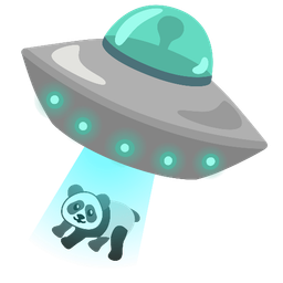flying saucer and panda