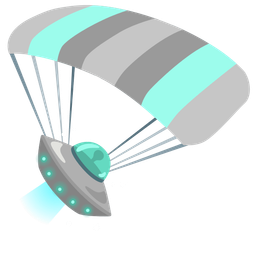 flying saucer and parachute