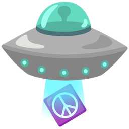 flying saucer and peace symbol
