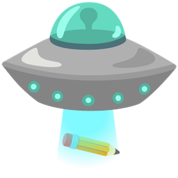 flying saucer and pencil