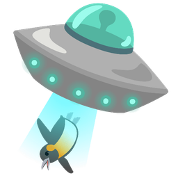 flying saucer and penguin