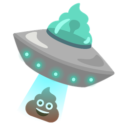 flying saucer and pile of poo