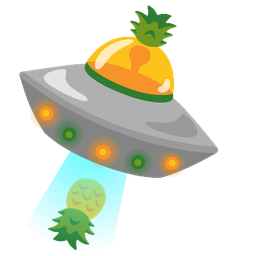 flying saucer and pineapple