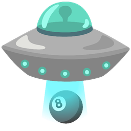 flying saucer and pool 8 ball