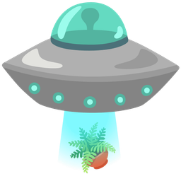 flying saucer and potted plant