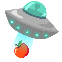 flying saucer and red apple