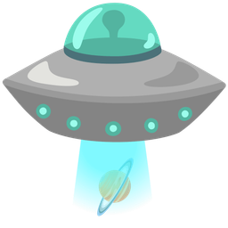 flying saucer and ringed planet