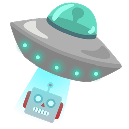 flying saucer and robot