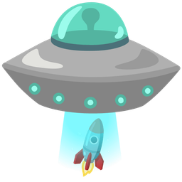 flying saucer and rocket