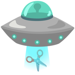 flying saucer and scissors