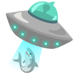 flying saucer and shark