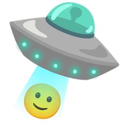 Flying saucer and Slightly smiling face