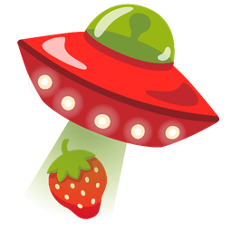 flying saucer and strawberry