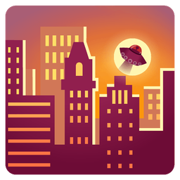 flying saucer and sunset