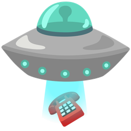 flying saucer and telephone