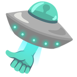 flying saucer and thumbs up