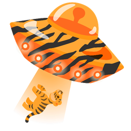 flying saucer and tiger face