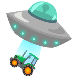 flying saucer and tractor