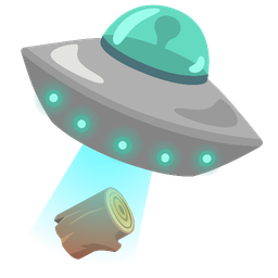 flying saucer and wood