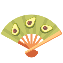folding hand fan and avocado