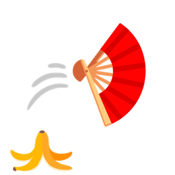 folding hand fan and banana