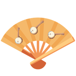 folding hand fan and banjo