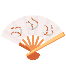 folding hand fan and baseball