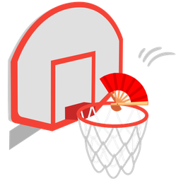 folding hand fan and basketball