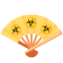 folding hand fan and biohazard