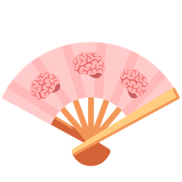 folding hand fan and brain