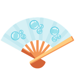 folding hand fan and bubbles