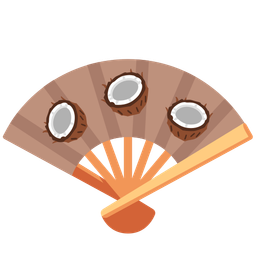 folding hand fan and coconut