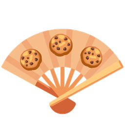 folding hand fan and cookie