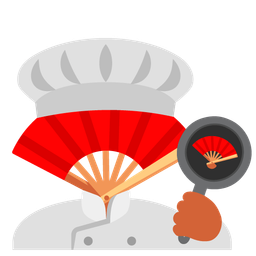 folding hand fan and cooking