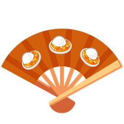 folding hand fan and curry rice