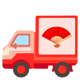 folding hand fan and delivery truck