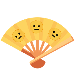 folding hand fan and dotted line face