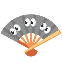 folding hand fan and eyes